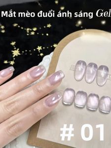 Bộ Sơn Móng Tay Gel Mắt Mèo Trong Suốt TC Ice 1-6 Chiếc Làm Trắng Hạt Thủy Tinh Gel UV Bộ Dụng Cụ Làm Móng Nghệ Thuật Tự Làm