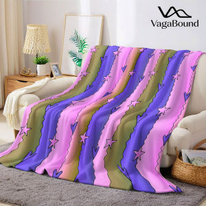 Chăn Flannel Sọc Pastel Hình Sao Ấm Áp Mềm Mại Trang Trí Halloween Giáng Sinh Dùng Được Quanh Năm Quà Tặng Ấm Cúng 100% Polyester Dệt Kiểu Tatting