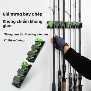 Giá Đỡ Cần Câu Dán Tường 3M Trưng Bày Dọc Có 3 Lỗ Để Nối Dụng Cụ - Giá Để Đồ Câu Cá