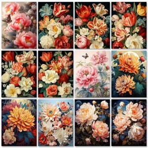 RUOPOTY Hoa Tự Làm Tranh Theo Số Với Khung Sơn Acrylic Trên Vải Handpainted Phong Cách Hiện Đại Tác Phẩm Nghệ Thuật Làm Quà Tặng