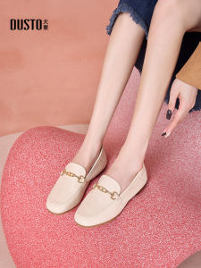 Giày Lười Đế Phẳng Màu Trắng Cho Nữ DUSTO Giày Lười Đế Mềm Đế Cao Su Thường Ngày Giày Lười Đế Bằng Đế Cao Su Đế Mềm