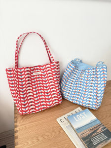 Double-Sided Canvas Bag Versatile Color Collision Open-Mouth Computer Bag Single Shoulder Tote Bag for Men And Women