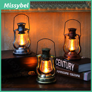 New solar vintage horse lantern led kerosene lamp outdoor courtyard garden decoration landscape waterproof candle flame handheld hanging lamp