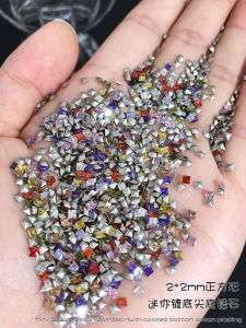 Dana Small Model Mini Square 2mm Color Zircon Plated Bottom 5A Artificial Crystal Manicure Jewelry Mixed Colorful Crystals