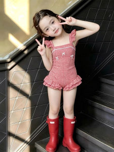 Sweet Checkered Girls Swimsuit