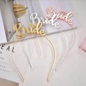 bando bride to be mahkota crown hiasan bridal shower gold rosegold emas rose peach nude aksesoris calon pengantin bachelorette party photobooth aksesoris