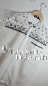 Baju Koko Dewasa Bordir Lengan Pendek Poli Katun