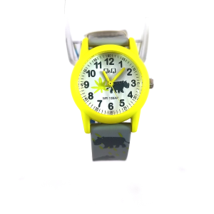 Q&Q Kids’ Rhino & Wildlife Safari Analog Watch (V22A-017VY)