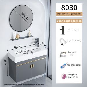 Bộ Bàn Phấn Phòng Tắm Nhôm Không Gian Gắn liền Chậu Sứ