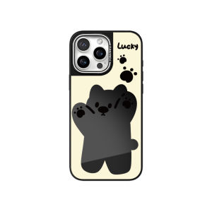 Funnyrich Dog Lucky Mirror Surface Electroplated Magnetic Absorption Protective Phone Case for   15 pro Max 15 pro 14 pro