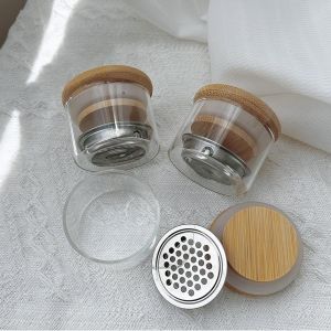 1Pcs Nail Art Brushes Washing Cup Crystal Glass Bottle Stainless Steel Mesh Filter Wash Pen Cleaner Glitter Powder Clean Tools