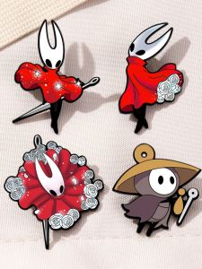 4pcs Hollow Knight Silksong Enamel Pin Set Cartoon Brooch Lapel Pins for Backpacks And Clothes Accessories Gift