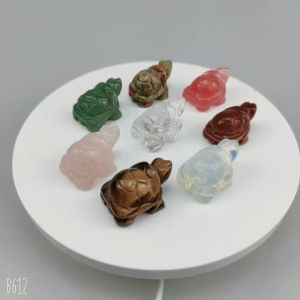 1PC Natural Crystal Rose Quartz Tortoise Amethyst Opal Animals Healing Stone Home Decor Fish Tank Crafts Small Decoration