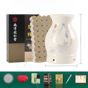 Moxibustion Jar Ceramic Box Carry-on Acupuncture For Home Scraping One-Piece Cup Traditional Chinese Medicine Beauty Salon Special Tools Fumigation Instrument Appliances