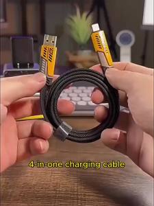 4 In 1 65W Fast Charging USB To Type C Cable For Xiaomi Samsung PD 22.5W For iPhone 15 14 Pro Max Mobile Phone Cable