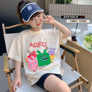 เสื้อยืดแขนสั้นผ้าฝ้ายแท้สำหรับเด็กผู้หญิงในช่วงฤดูร้อน เสื้อผ้าเด็กผู้หญิง แฟชั่นเด็ก แขนยาวครึ่งตัว เสื้อผ้าเด็ก แฟชั่นฤดูร้อน