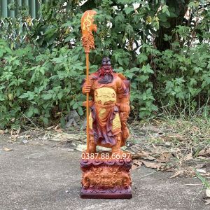 Tượng quan công gỗ hương phun pu giả cổ cực đẹp kich thước 40--60cm
