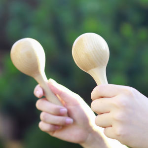 IRIN | 2Pcs Wooden Sand Hammer Natural Wood Professional Percussion Instrument Shaker Smooth Non-Toxic Early Education Rhythm Tools