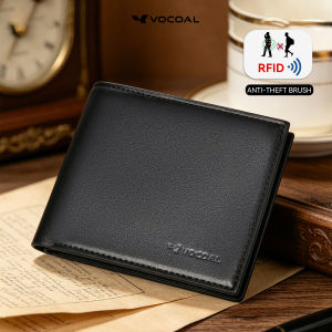 VOCOAL Fashion Short Wallet RFID Mens Retro Wallet Business Wallet Anti-theft Brush Wallet Soft PU Wallet Multi-Card Position Wallets Travel Purses Zipper Coin Pouch ID Credit Cards Holders