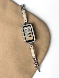 Uhada | Elegant Metal Moon Cuff Stainless Steel Bracelet Womens Summer Creative Quick-Release Leather Watch Band