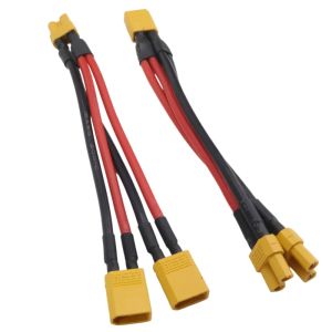 Parallel Battery Connector Cable Dual Extension Y Splitter Silicone Wire for RC Battery ESC RC XT30 to XT30 1 to 2