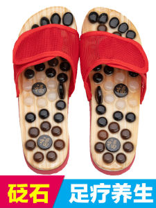 รองเท้าแตะนวดพื้นเท้าแบบลำลองสำหรับใช้ในบ้านสำหรับผู้ชายและผู้หญิง รองเท้าแตะแบบมีหัวเข็มขัด พื้นรองเท้า EVA นวดด้วยหิน ระบายอากาศได้ดี