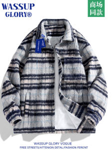 Wassup Glory American Style Woolen Jacket Mens Short Casual Spring Autumn High Fashion Wool Blend Coat Youth Popular