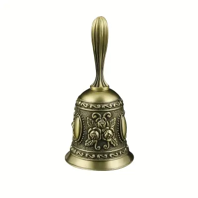 Vintage Bronze Bell Multipurpose Metal Craft Bell with Ringing Tone Decorative Bell for Funeral Religion Ceremony Home Decor