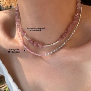 CAFFTI | Natural Pink Strawberry Quartz Necklace