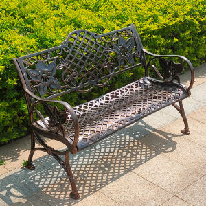 Outdoor Park Bench Cast Aluminum Double Seat Leisure Square Garden Iron Art Anti-corrosion Chair Residential Furniture Courtyard