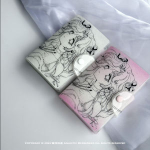 Galaxy Messenger A7 Human-Shaped Angel Transparent PVC Loose-Leaf Shell Flash Film Card Binder Storage Book Journal Book 6 Holes