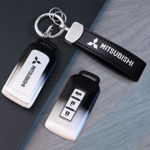 [TPU]Car Key Case Cover for Mitsubishi Outlander Pajero Montero Sport Xpander Cross X Force Mirage G4 Attrage ASX Triton Strada Lancer Black and white gradient Fashion New Style