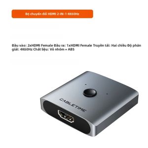CABLETIME 4K Bộ Chia HDMI 2 Trong 1 Ra Bộ Chuyển Đổi 4K 60Hz HDMI 2.0 Tương Thích Cho Máy Tính Laptop HDTV Xbox PS4 PS5 TV Macbook