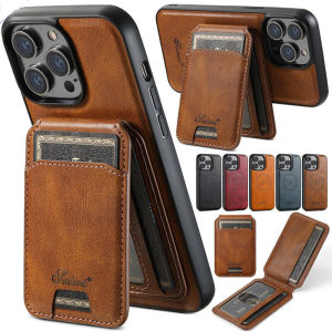 For Apple iPhone 15 14 13 12 Pro Max Plus 6.1" 6.7" Luxury Magsafe Wireless Charging Removable Case PU Leather Card Wallet Car Holder Cover