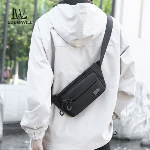 LouisWill Man Waist Bag Fashion Chest Bag Shoulder Bag Crossbody Bag Sports Bag Large Capacity Anti-Thief Street Bag Casual Bag Close Fitting Waist Bag Travel Bag Business Bag Phone Pouch
