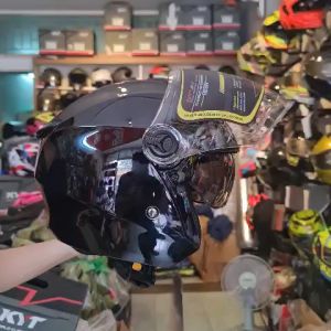 Mũ bảo hiểm 3/4 Royal M668 đen bóng chính hãng 2 kính