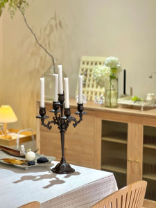 Retro Iron Three-Headed Candlestick Romantic Decorative Photography Props Home Decor Wedding French Style Candle Holder