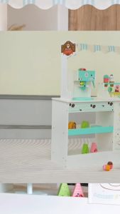 BYJ BABIBO Wooden Dessert and Coffee Shop Candy Cake Ice Cream Pretend Food Playset