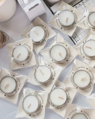 (พร้อมส่ง) 민 เทียนTealight เทียนทีไลท์ เทียนหอมที่ระลึก เทียนหอมจิ๋ว เทียนหอมไขถั่วเหลือง Soy Wax Candle 100% Minimal สไตล์เกาหลี ออร์แกนิค ธรรมชาติ