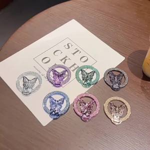 Sáng Tạo Mới Vui Nhộn Lấp Lánh Bướm Từ Giá Đỡ Điện Thoại Đa Năng Ốp Lưng PC Miếng Dán Lười Giá Đỡ - BIGBA