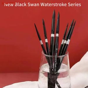 EELHOE | NEW 7Pcs Squirrel Hair Brush Set Round Pointed Tips No Shed Gouache Watercolor Brushes For Beginner Artist Painting Kit