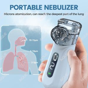 AiQUE Rechargeable Medical Mesh Nebulizer Protable Inhaler Mobile Steam Device Silent Handheld Atomizer Steamer Adult Child