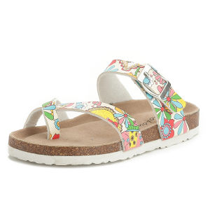 Summer Outdoor Sandals Cork Slippers Anti-Slip Beach Shoes Family Matching Men Women Children Thong Slippers Simple Style Artificial Leather