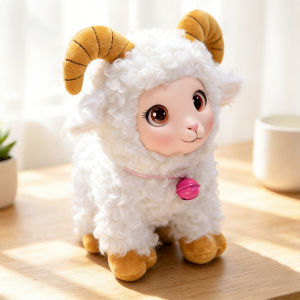 Cute Lamb Plush Toy Soft Vinyl Plush Stuffed Animal Sheep Glitter Hooves Birthday Gift for Girls Decor Random Accessory Color