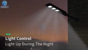 KKSKY 80000W All-in-One Solar Street Light / Outdoor Wall Light — Lighting for Courtyards and Streets (Includes Pole and Remote Control)