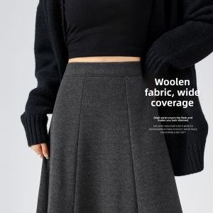 ZITENGFEI | Gray Wool Blend Half Skirt