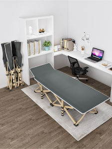 Portable Folding Bed Single Person Office Nap Hospital Companion Adult March Bed Iron Metal Oxford Cloth Finish Customizable No