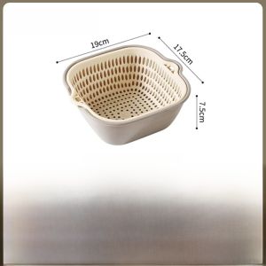 Thickened Drain Basket Kitchen Fruit Dish Washing And Draining Two-In-One Specialized Vegetable Cleaning Basket Fresh Style