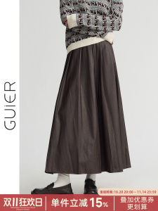 High Waist Long Leather Skirt Womens A-Line Midi Skirt Fall 2025 New Retro Style Premium Quality Half-length Skirts