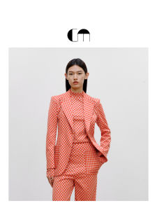 Autumn New Dopamine Commute Retro Check Tailored Suit for Women